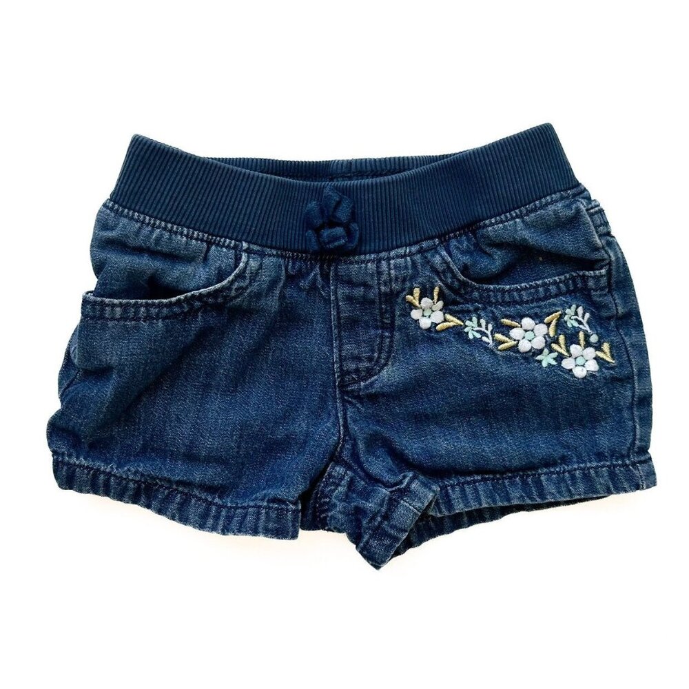 Crazy 8's Jean Shorts With Floral Embroidery